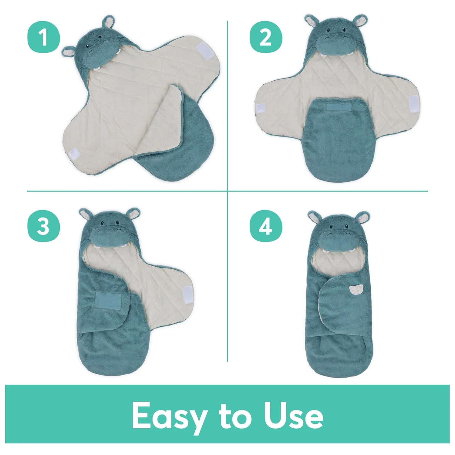 Gund Oh So Snuggly Blanket Wrap Hippo 6066059 - Image 5