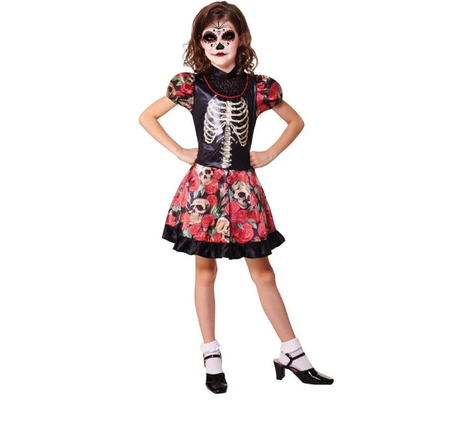 Halloween Day of the Dead Girl Costume Large CC475 - Image 2
