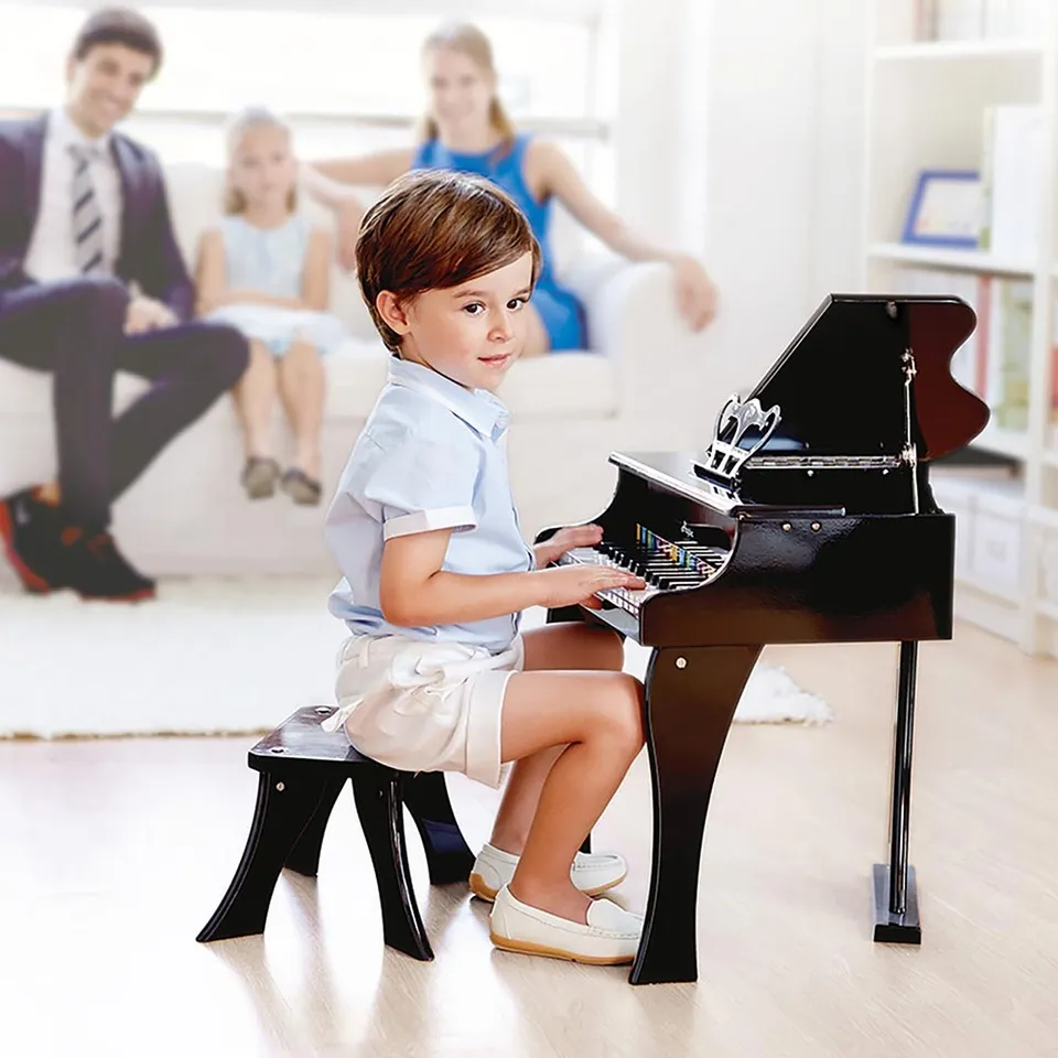 Hape 30-key Happy Wooden Grand Musical Piano Black - Image 4