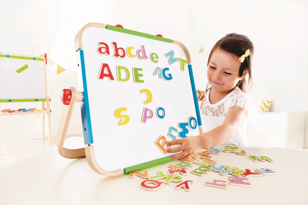 Hape ABC Wooden Magnetic Letters w/ Cloth Bag 52pcs - Image 3