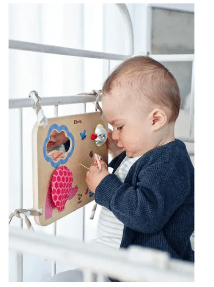 Hape Busy Buddies Crib - Sensory Activity Board - Image 2