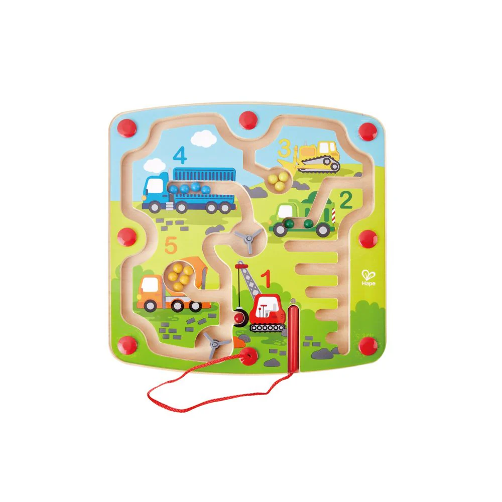 Hape Construction & Number Wooden Magnetic Ball Maze w/ Wand - Image 2