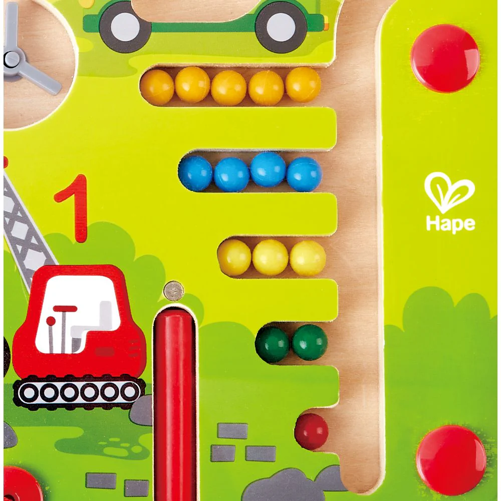 Hape Construction & Number Wooden Magnetic Ball Maze w/ Wand - Image 3