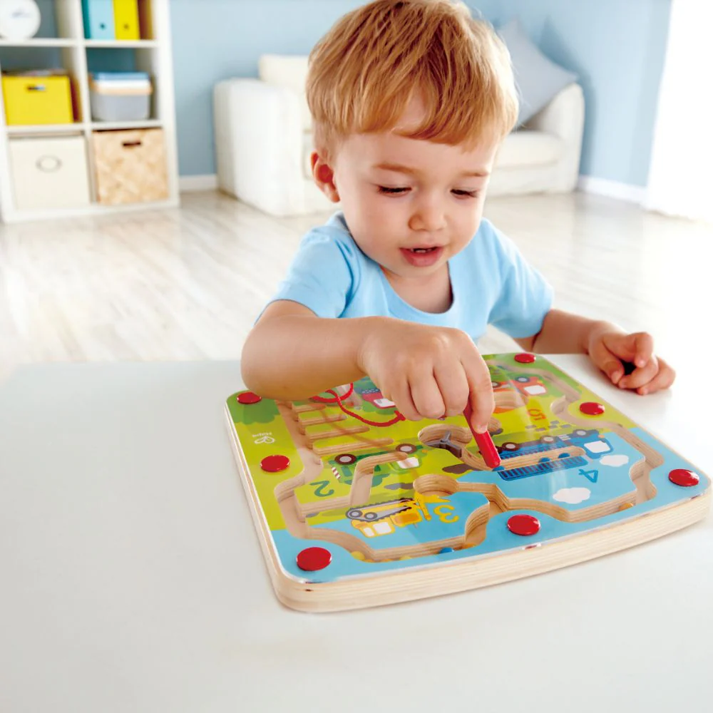 Hape Construction & Number Wooden Magnetic Ball Maze w/ Wand - Image 5