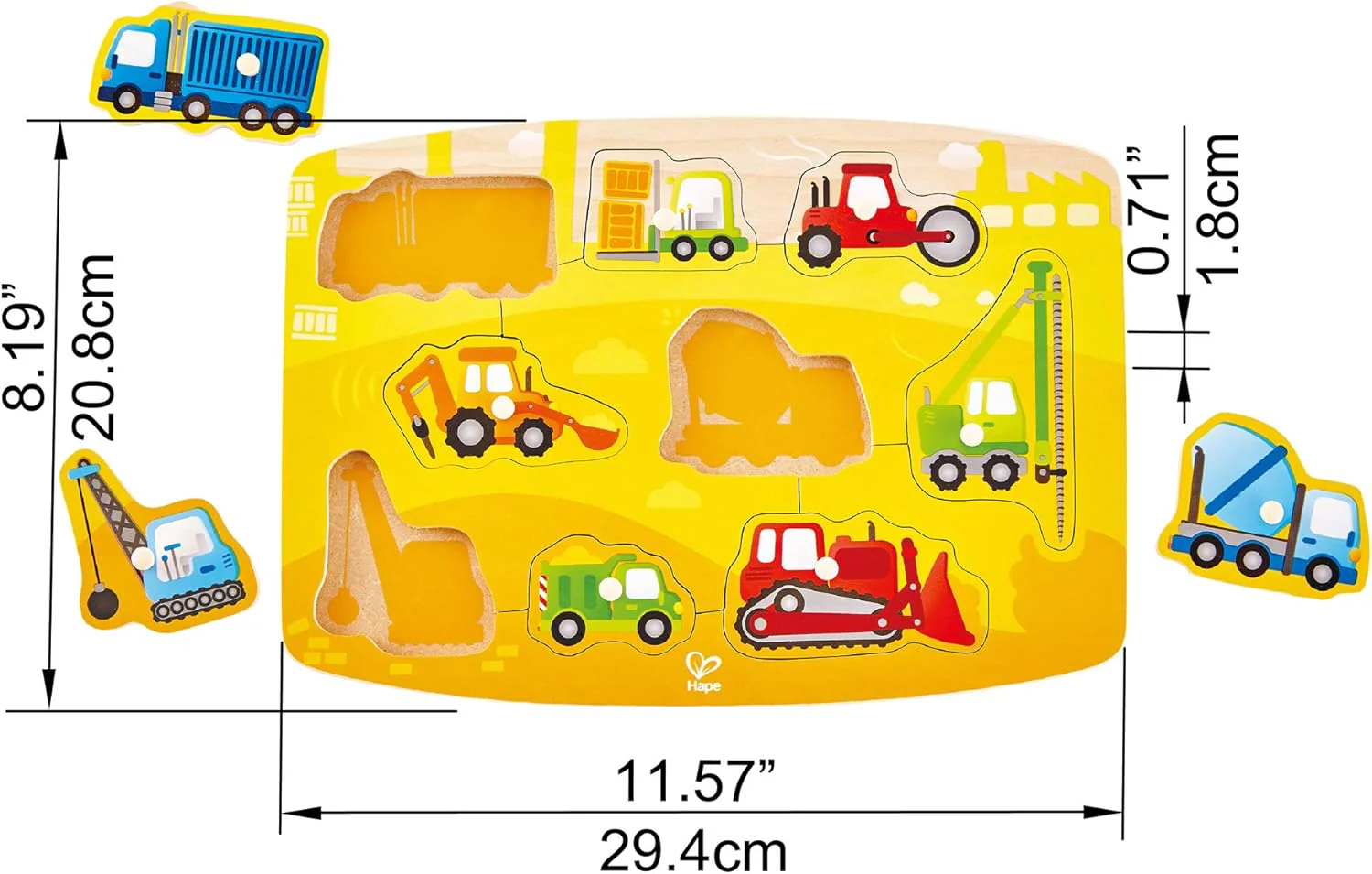 Hape Construction Peg Puzzle E1407 - Image 5