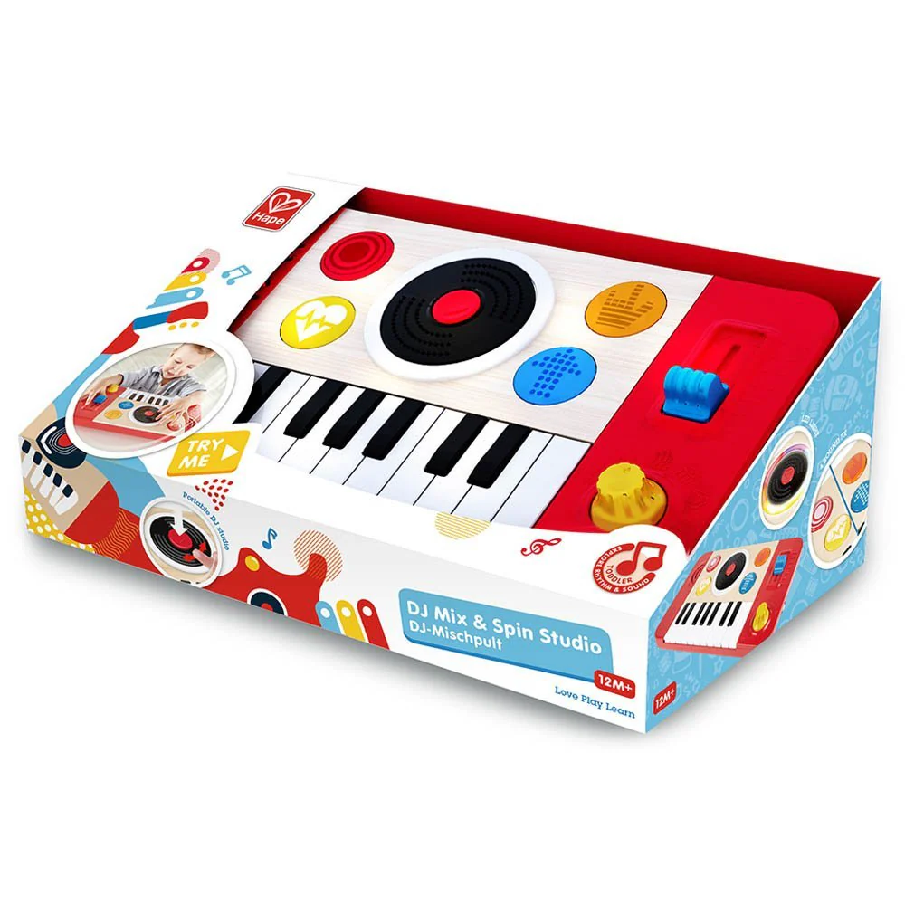 Hape DJ Mix & Spin Studio With Light and Sound Playset