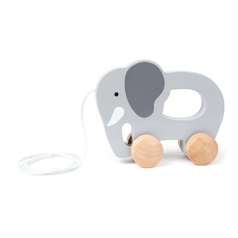 Hape Elephant-Themed Push & Pull Along Toy
