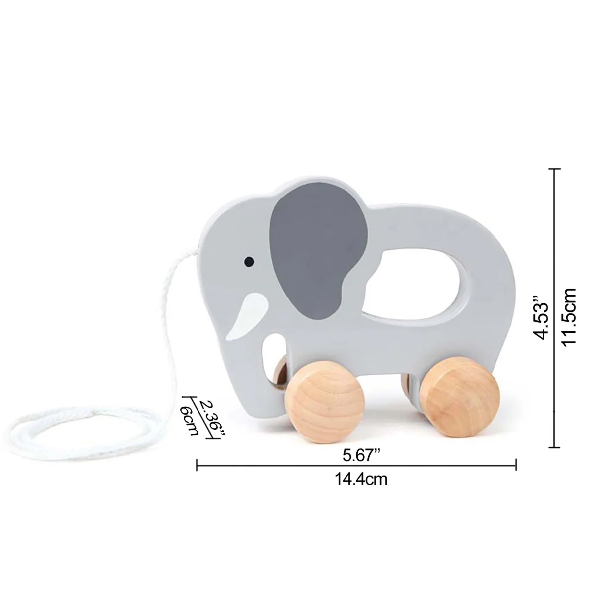 Hape Elephant-Themed Push & Pull Along Toy - Image 4