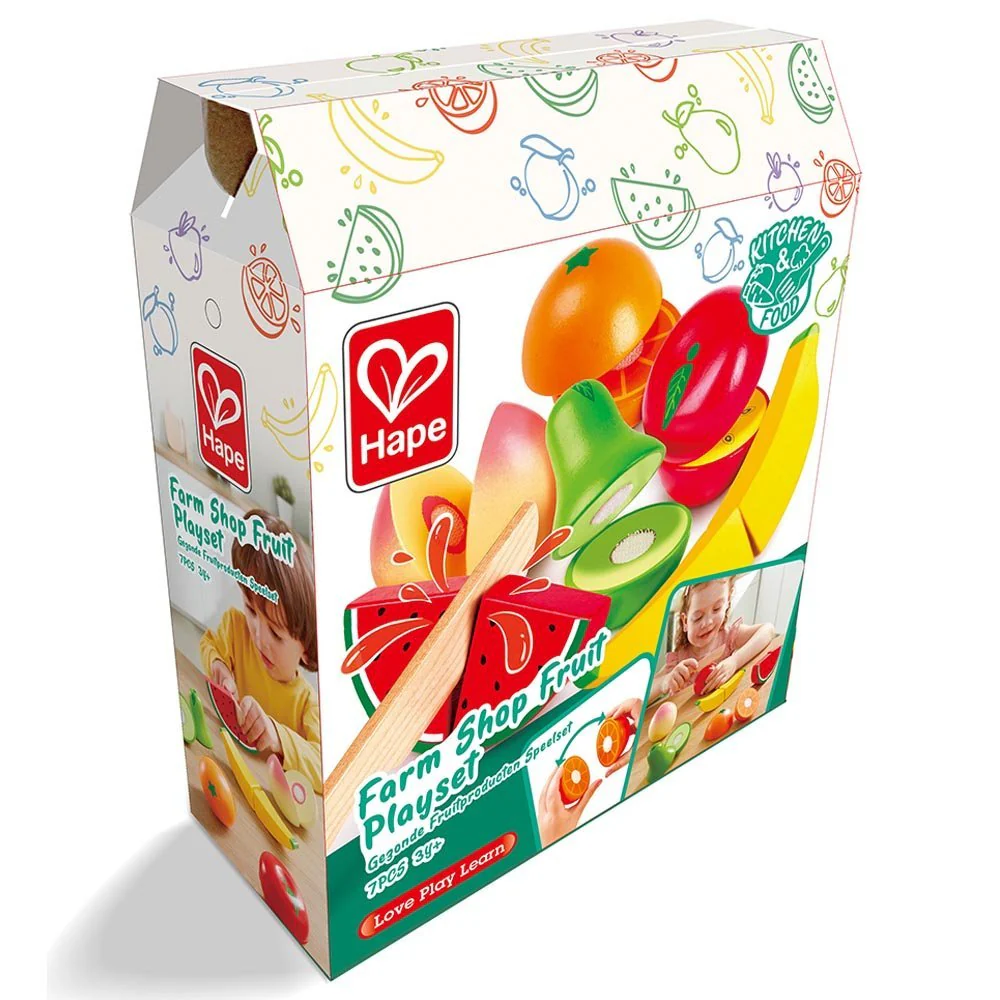 Hape Farm Shop Fruit Wooden Playset  7 pcs