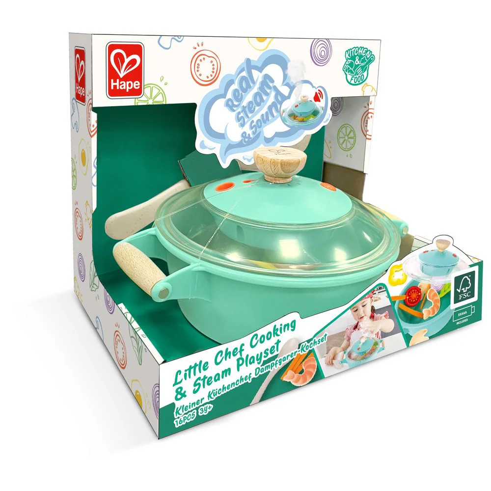 Hape Little Chef Cooking & Steam Toy Kitchen Playset