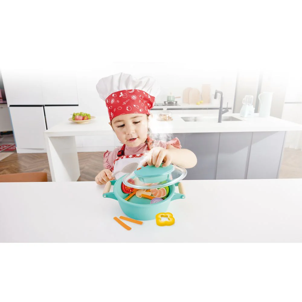 Hape Little Chef Cooking & Steam Toy Kitchen Playset - Image 4