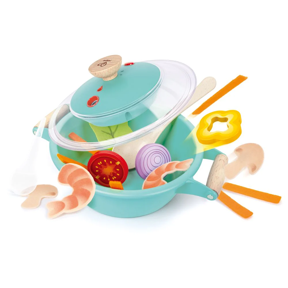 Hape Little Chef Cooking & Steam Toy Kitchen Playset - Image 6