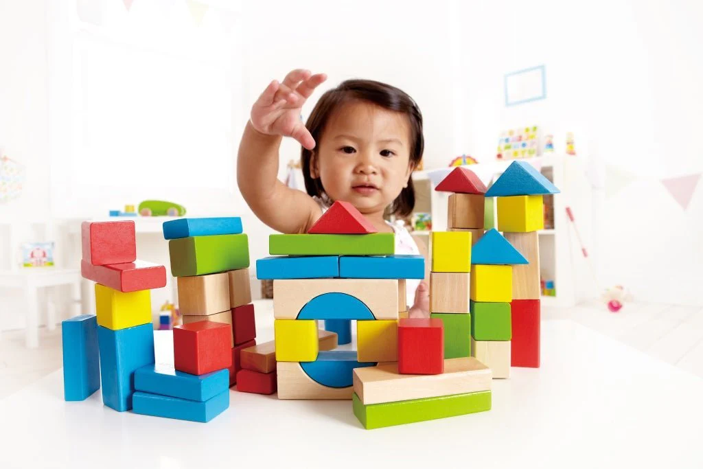 Hape Maple Wooden Blocks Building Set with Bag - 50pcs