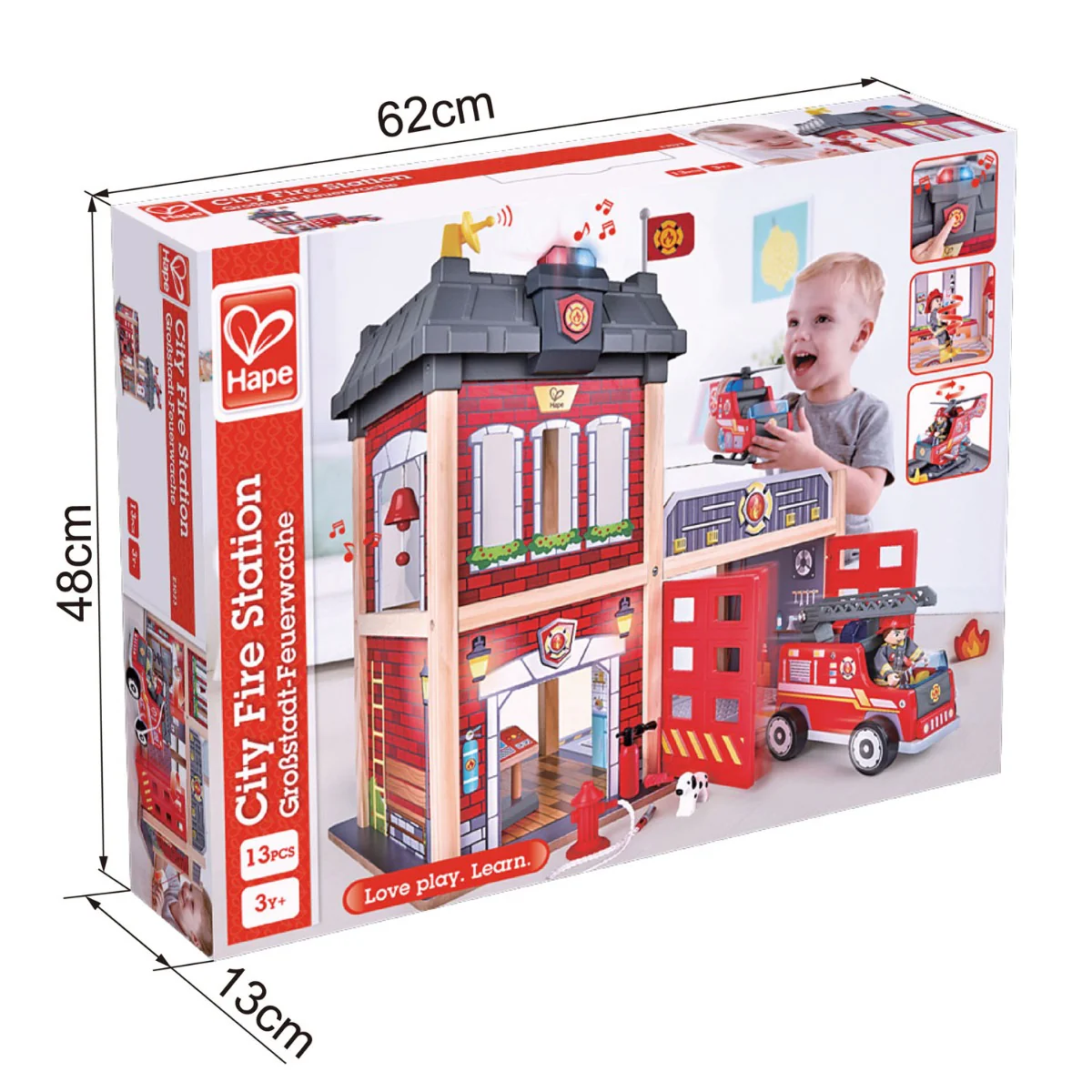 Hape Multi-Level City Fire Station & Fire Engine Toy - Image 5