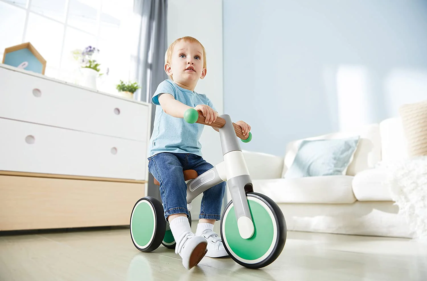 Hape My First Balance Bike Vespa Green E0104 - Image 3