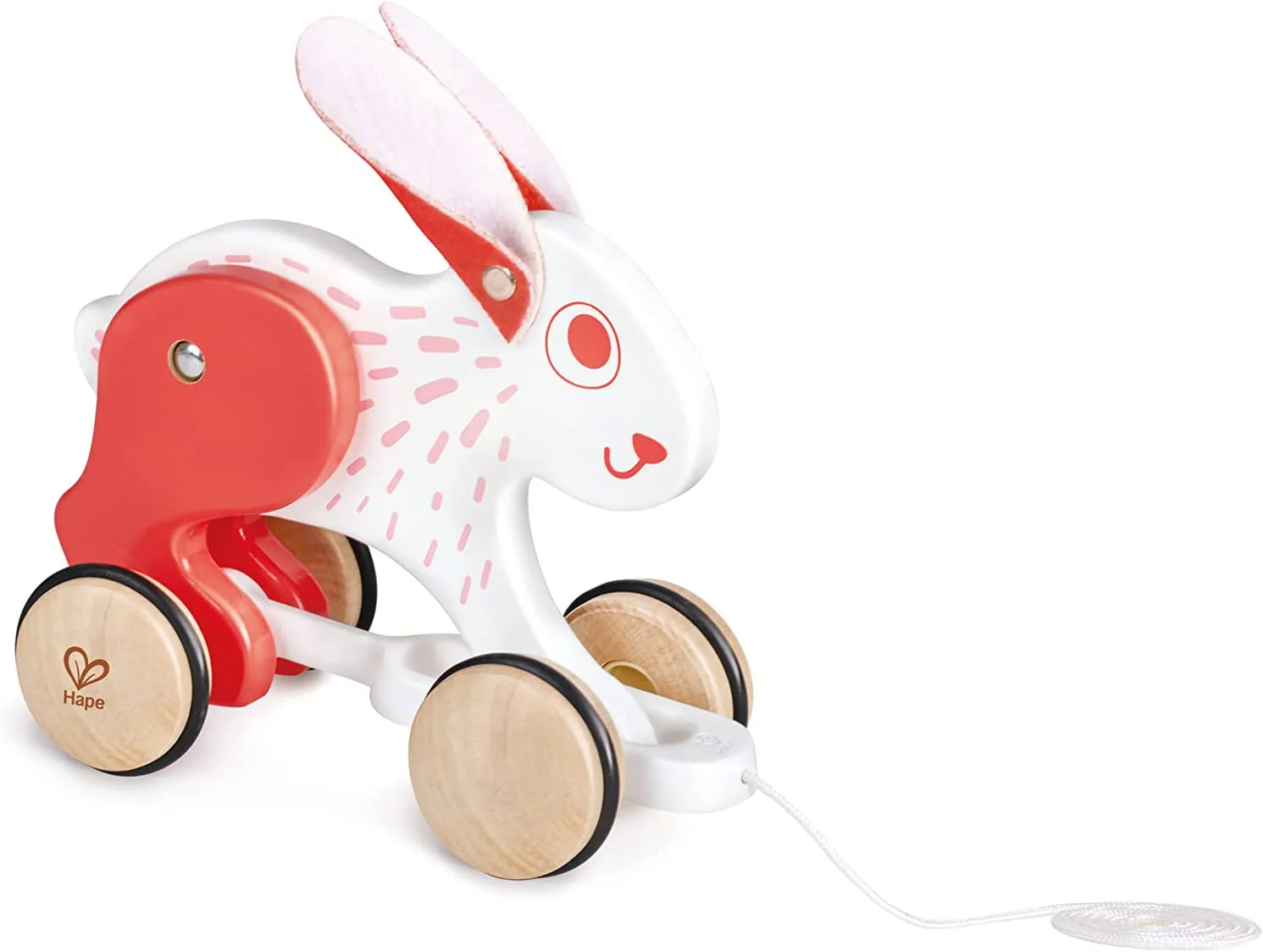 Hape Push and Pull Bunny Wooden Pull Along Toy - Image 3