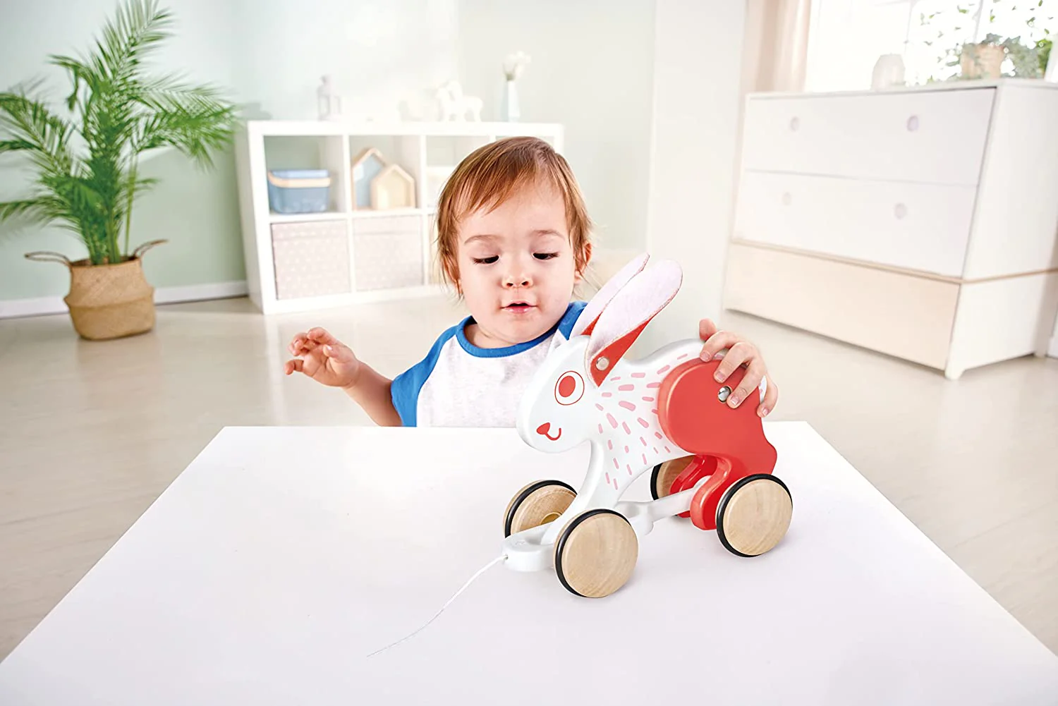 Hape Push and Pull Bunny Wooden Pull Along Toy - Image 6