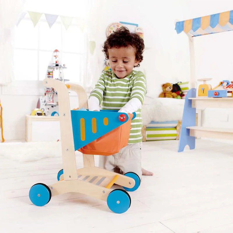 Hape Role Play Wooden Shopping Cart - Image 2