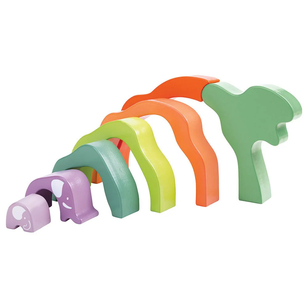 Hape Safari Elephant Wooden Stacking Blocks 7pcs