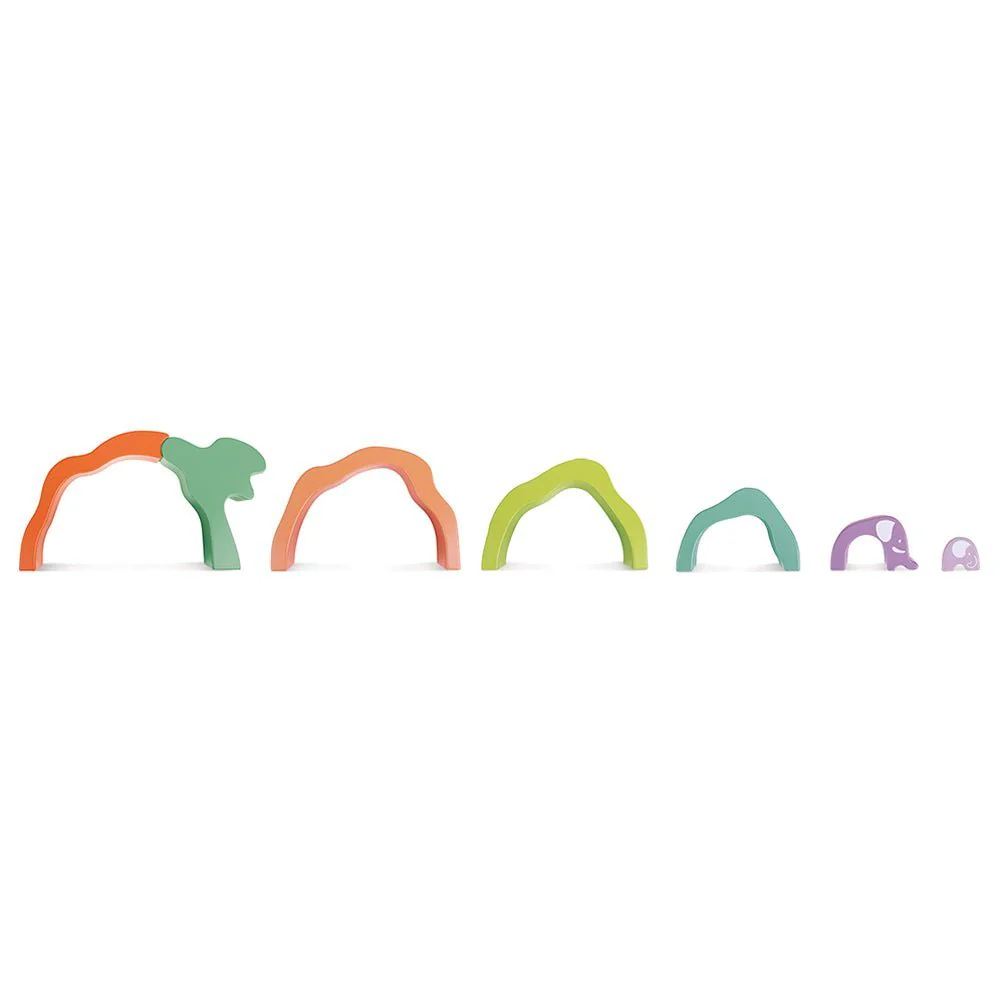Hape Safari Elephant Wooden Stacking Blocks 7pcs - Image 4