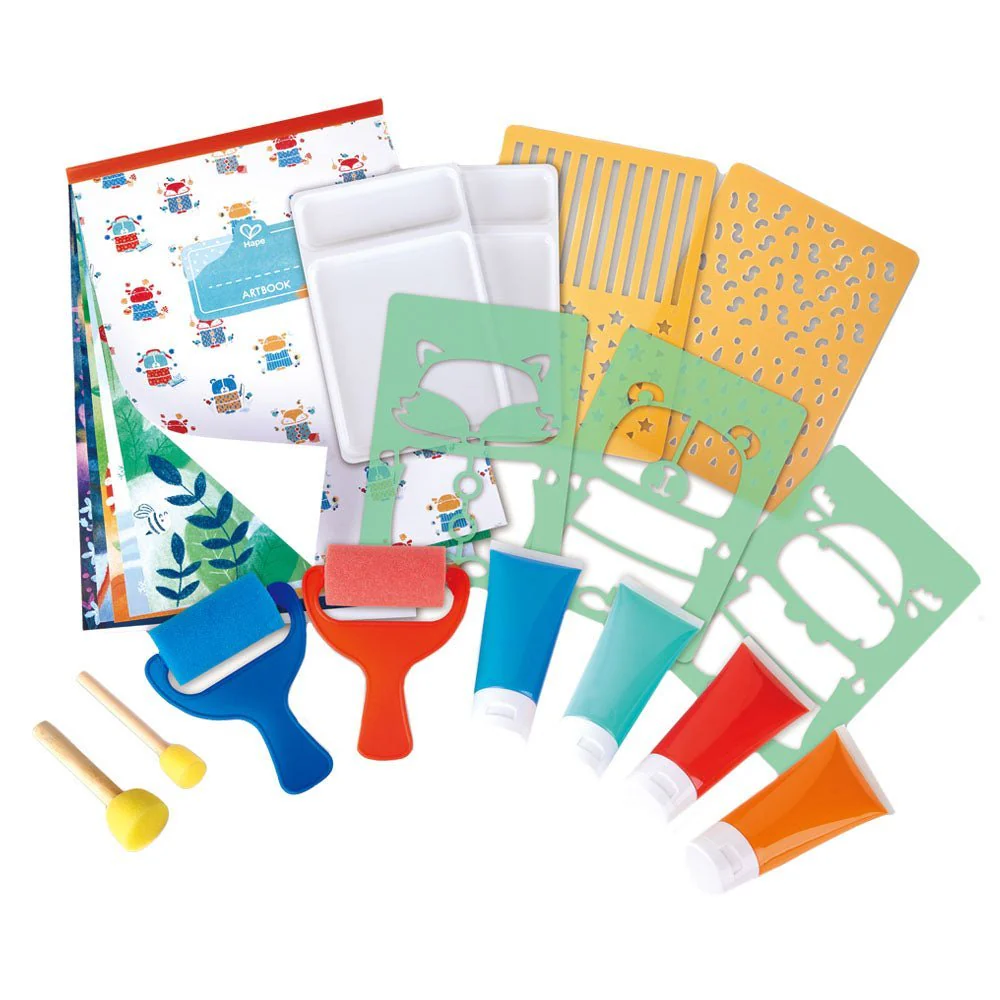 Hape Sponge Painting Fun Art Activity Paint Set - Image 2