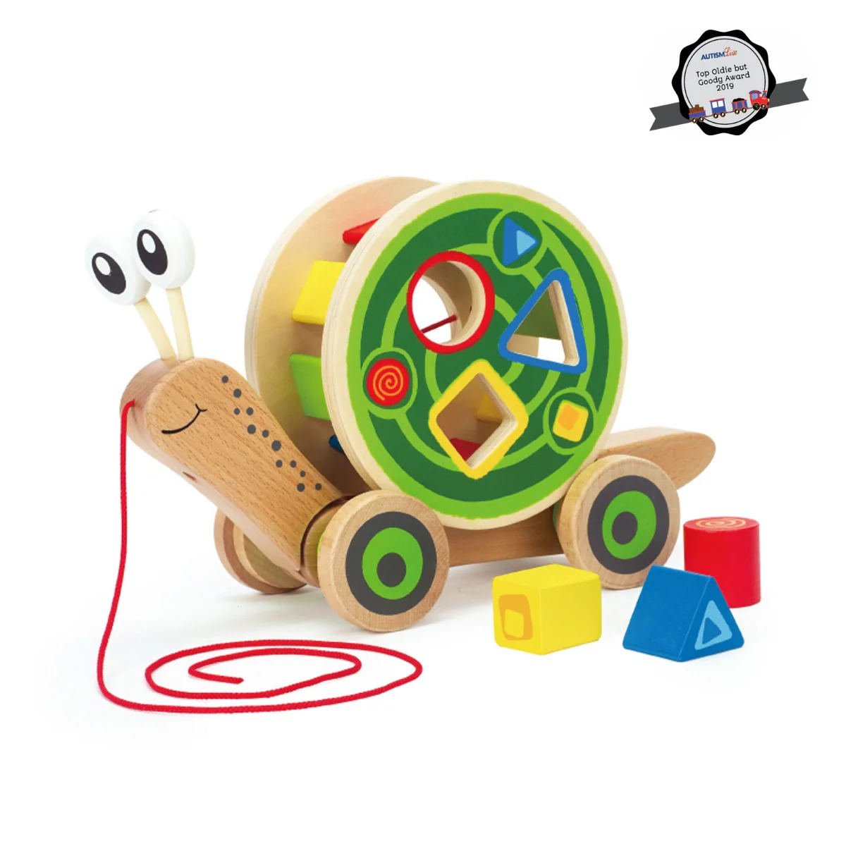 Hape Walk-A-Long Snail Wooden Push and Pull Toy