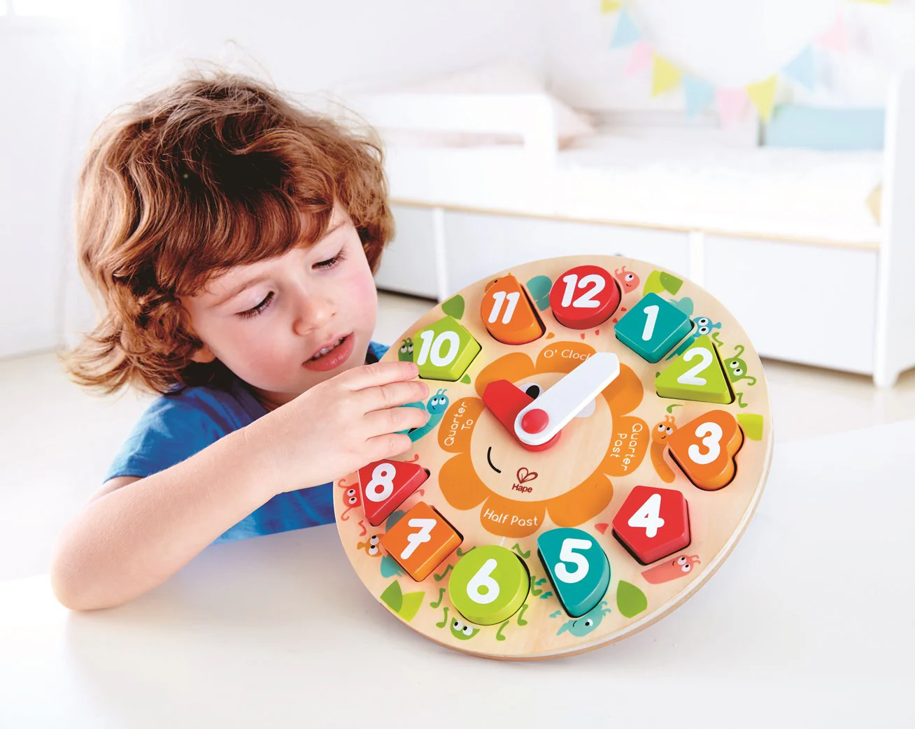Hape Wooden Chunky Clock Educational Puzzle - 13pcs - Image 2