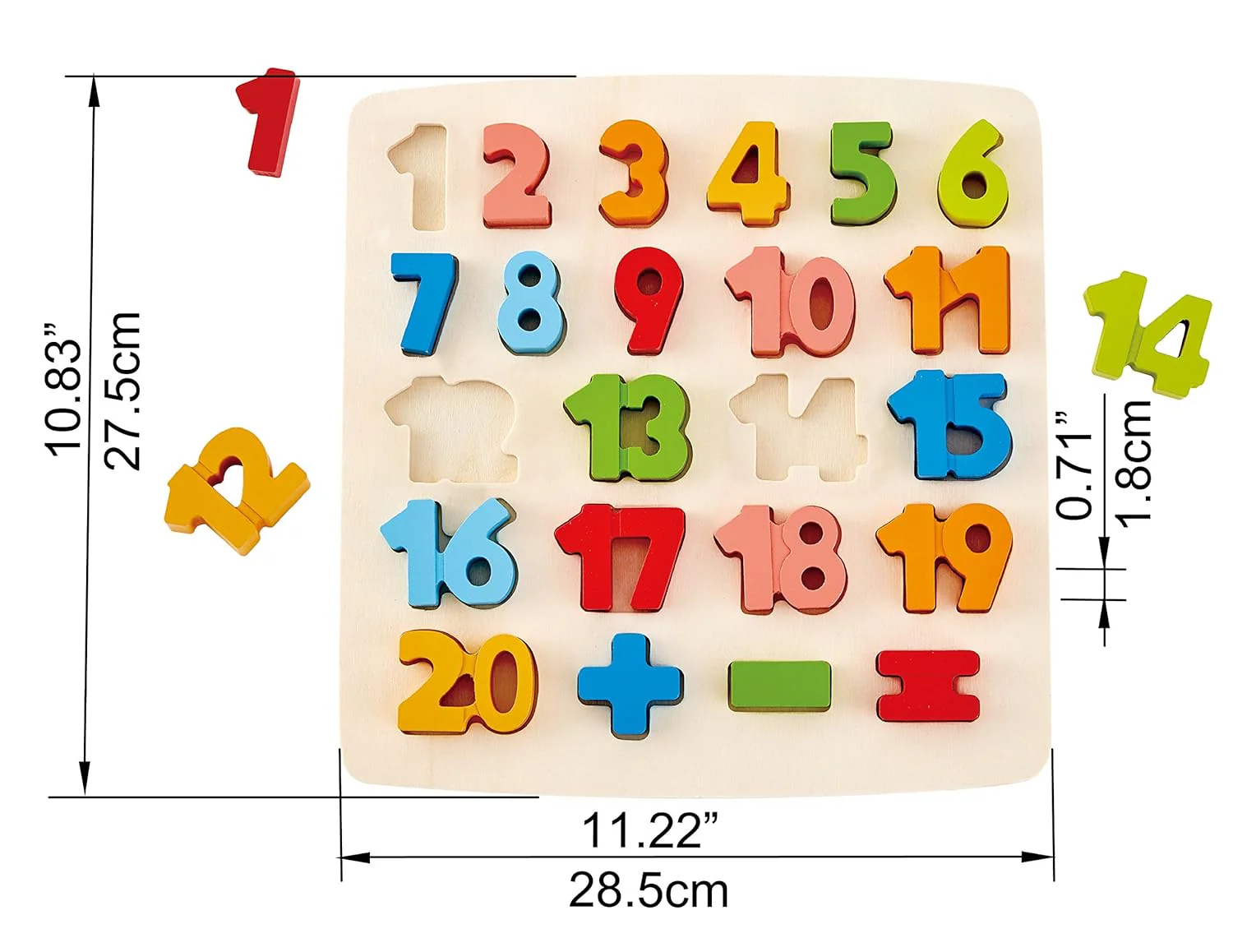 Hape Wooden Chunky Number Puzzle E1550 - Image 2