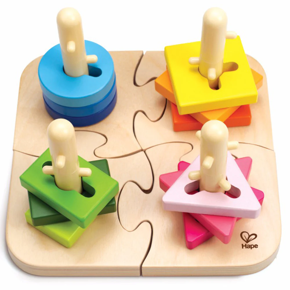 Hape Wooden Creative Peg Puzzle -16pcs