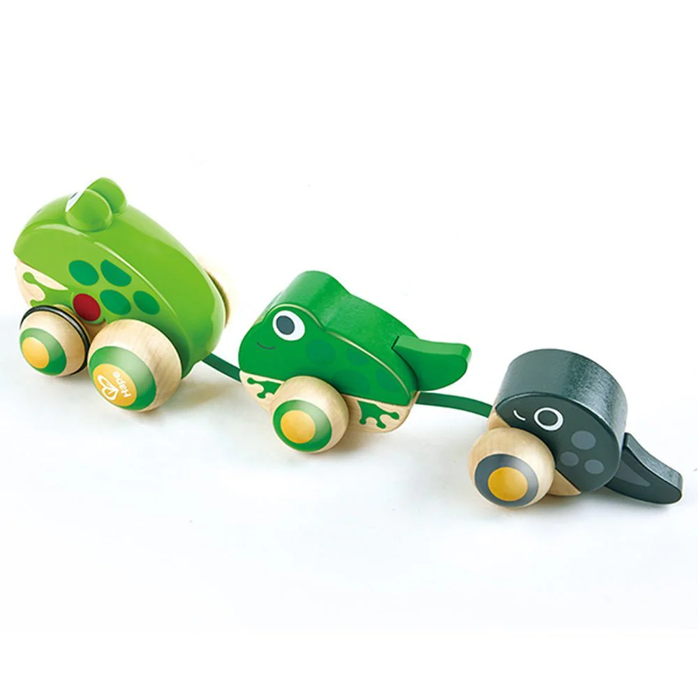 Hape Wooden Frog-Themed Push and Pull-Along Toy - Image 3