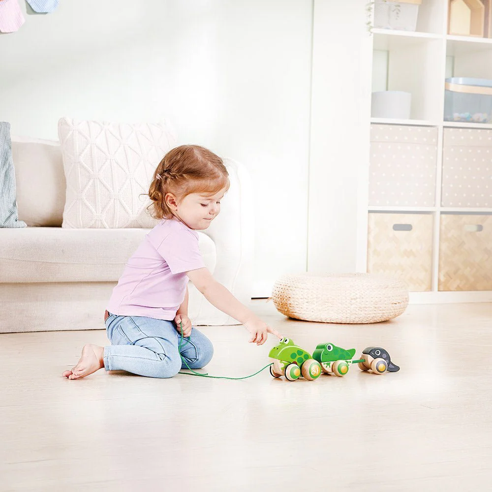Hape Wooden Frog-Themed Push and Pull-Along Toy - Image 7