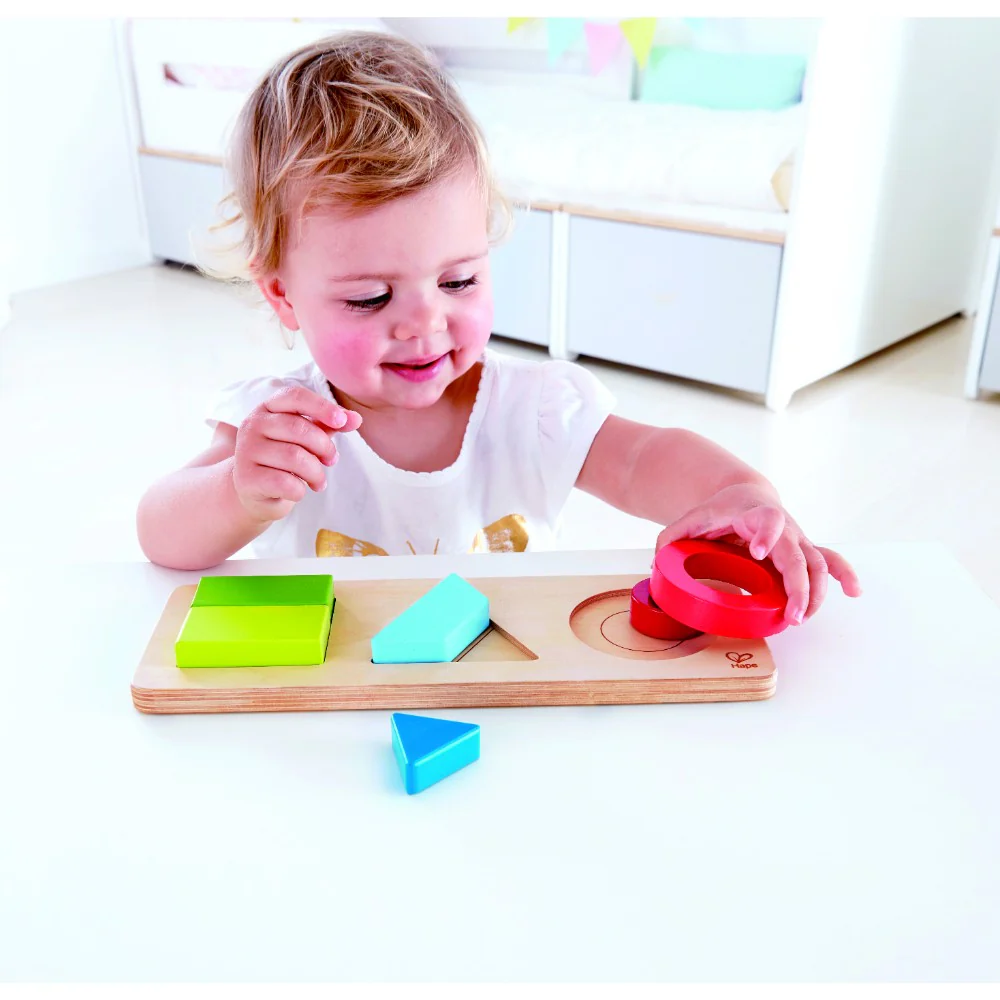 Hape Wooden Geometry Educational Puzzle - 6pcs - Image 4