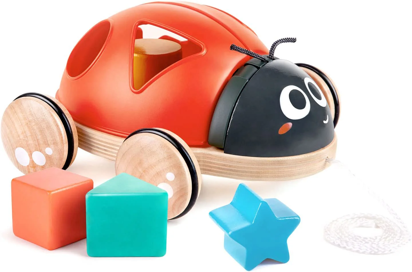 Hape Wooden Ladybug-Themed Push and Pull-Along Toy