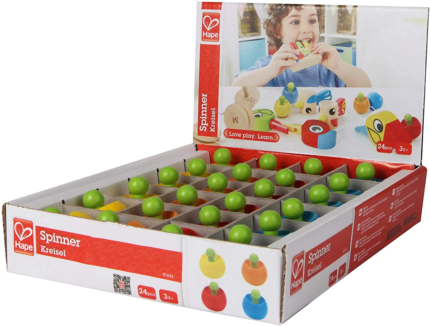Hape - Wooden Top Spinner Assorted 1 pc - Image 2