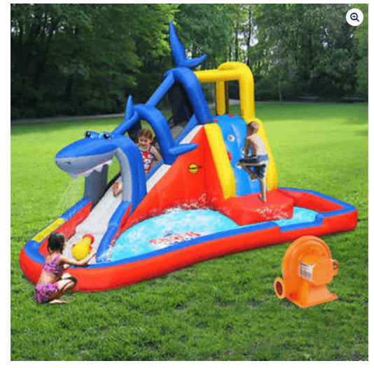 Happy Hop Action Air Inflatable Waterslide Shark Bounce House 9327