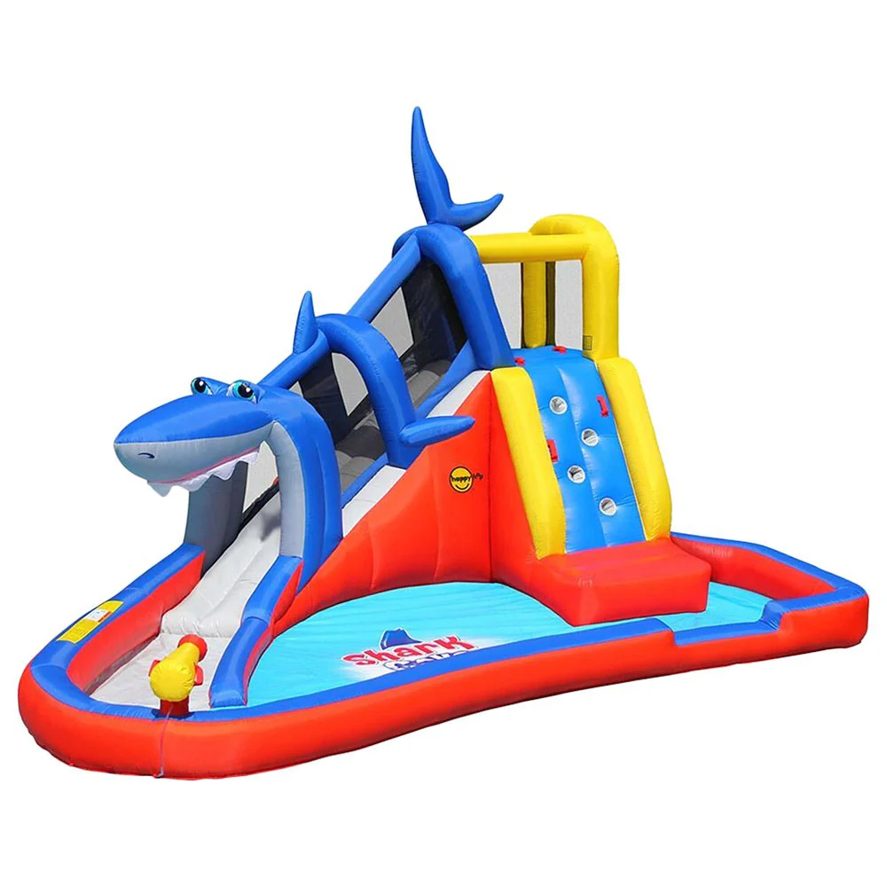 Happy Hop Action Air Inflatable Waterslide Shark Bounce House 9327 - Image 2