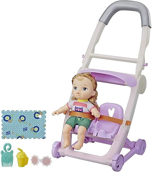 Hasbro Littles By Baby Alive Push And Kick Stroller Little Ana E6703 - Image 2