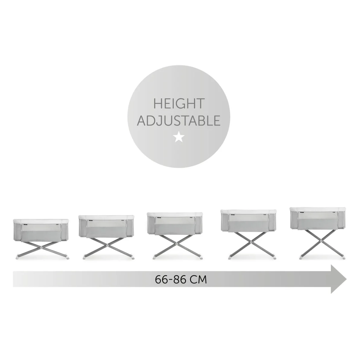 Hauck Face to Me 2 Melange Grey Baby Bed 608531 - Image 11