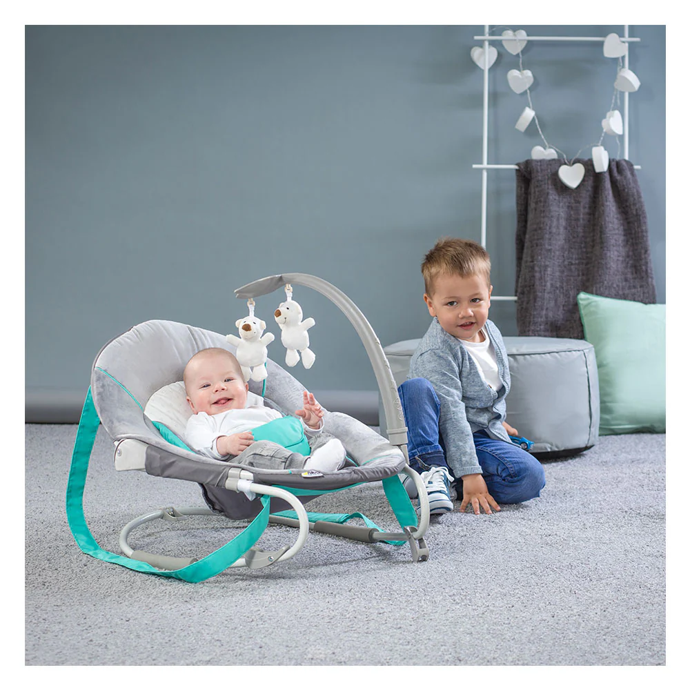 Hauck Leisure Bear Hearts Baby Rocker Grey 63402 - Image 2