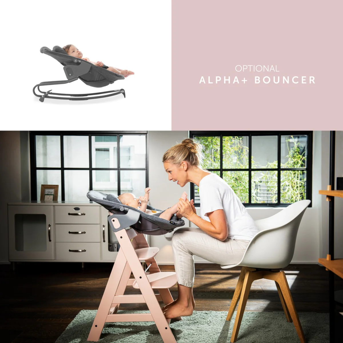 Hauck Wooden High Chair Alpha+ Rose 661314 - Image 4