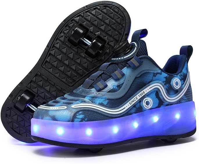 Heely Double Wheels Shoes With Lights Size 32 - Blue LRDWS212-32