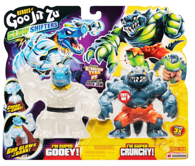 Heroes Of Goo Jit Zu Glow Shifters Tyro vs Rock Jaw 42620/63654