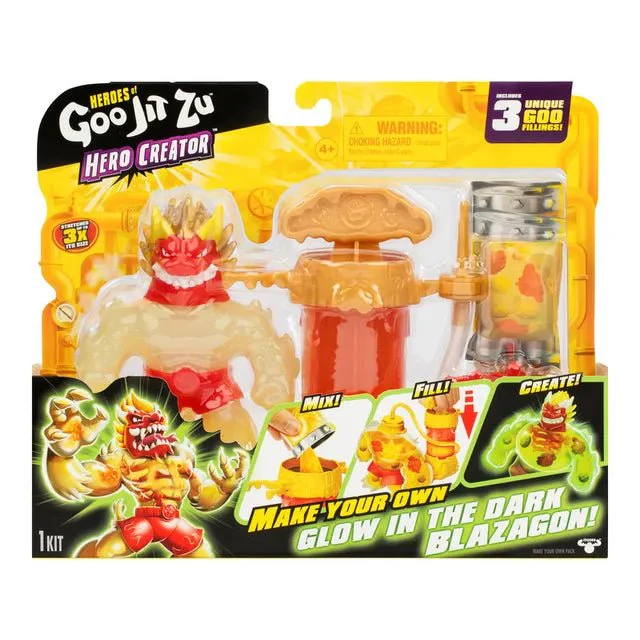 Heroes Of Goo Jit Zu Hero Creator Blazagon Figure Set Glow In The Dark 42993