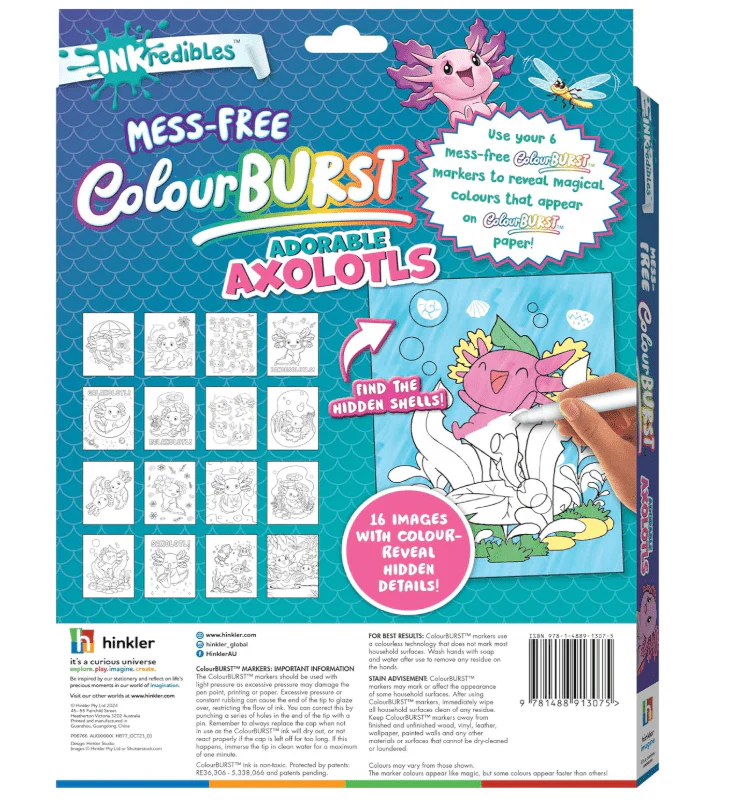 Hinkler Inkredibles Colour Burst Adorable Axolotls 913075 - Image 2