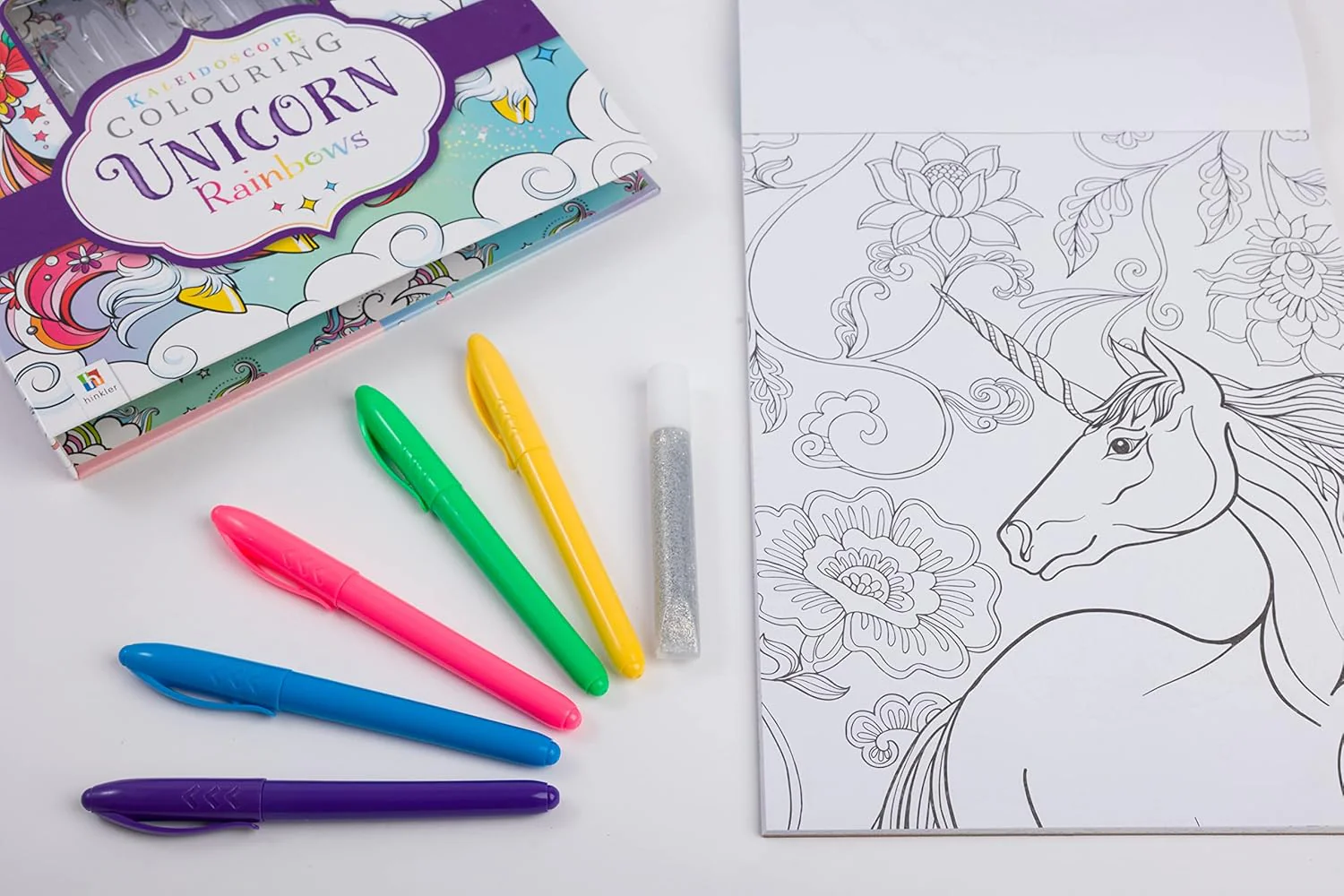 Hinkler Kaleidoscope Colouring Kit Unicorn Rainbows HK915994 - Image 3