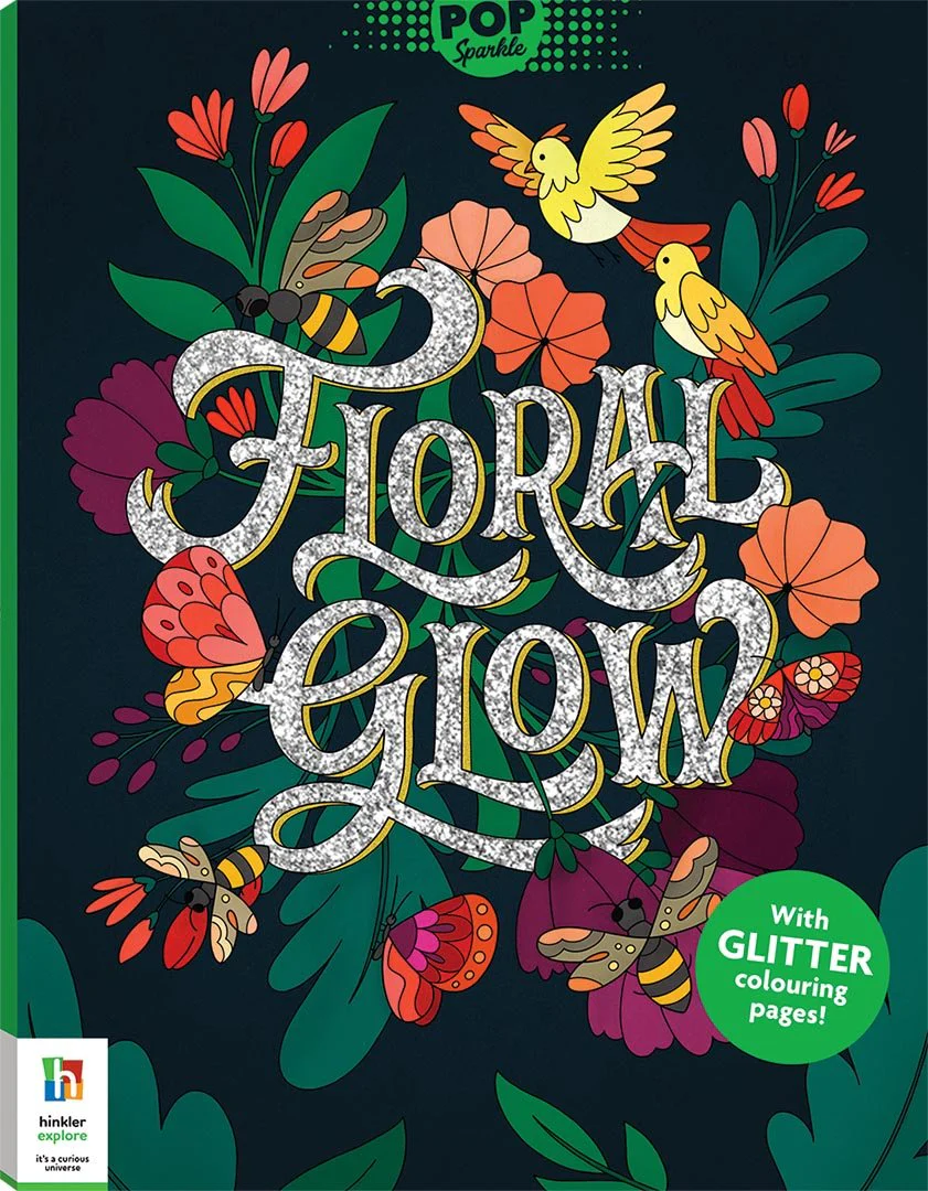 Hinkler Pop Sparkle: Floral Glow Colouring Book 155661