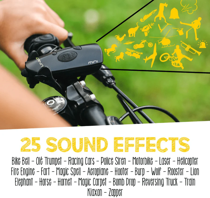 Hornit Mini Bicycle Cycle Bike Light Set Black 5353BLBL - Image 2