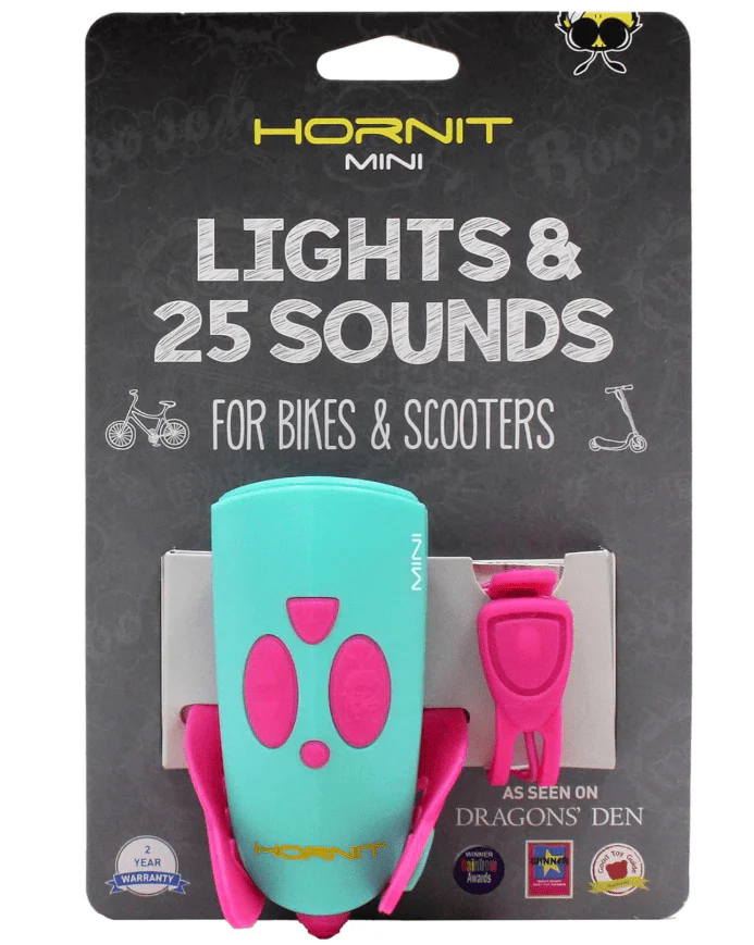 Hornit Mini Bicycle Cycle Bike Light Set Pink & Turquoise 5353PITQ