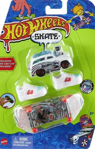 Hot Wheels 3D Skullcon Diecast Deora Fingerboard and Diecast HGT56/HGT71