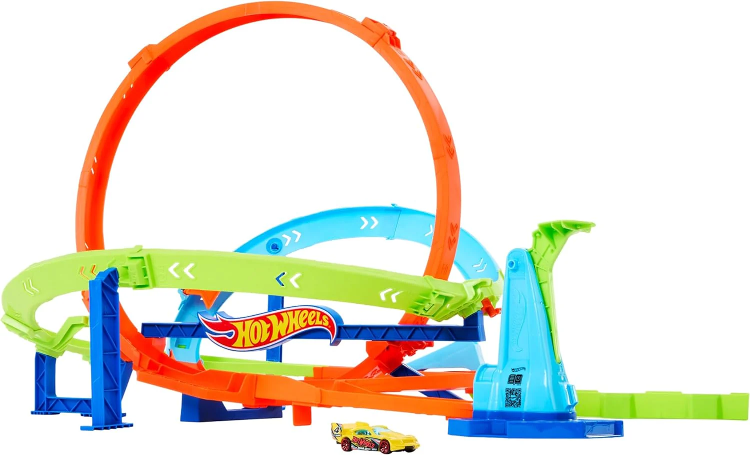 Hot Wheels Action Loop Cyclone Challenge Track Set with 1:64 Scale HTK16